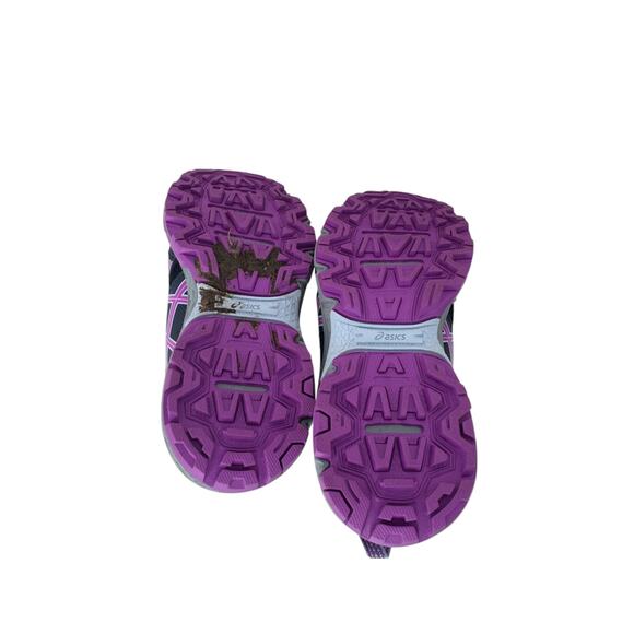 Asics Pre Venture 8 PS Running Shoes Unisex Kids Size 10 Black Purple 1014A170 - Picture 7 of 9